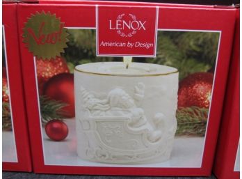 Lenox Radiant Light Santa Votive In Original Box - Set Of 3