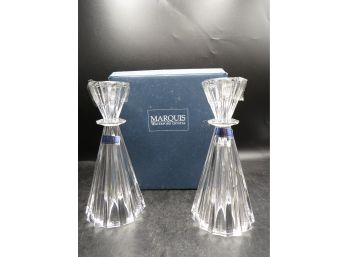 Marquis Waterford Crystal Candlestick Holders In Original Box - Set Of 2