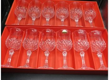 Cristal D'Arques Longchamp Glasses - Set Of 12 In Original Box