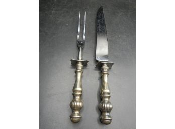 Stainless Carving Knife & Fork - Set Of 2