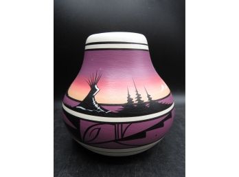Southwestern Style Pottery Vase, Signed