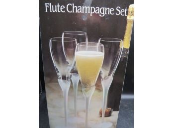 Leonard Silver Mfg. 'antique Satin' Handmade Crystal Flute Champagne Glasses - Set Of 12 (3 Boxes)