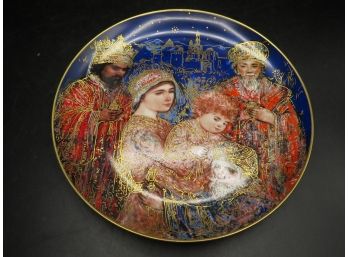 Knowles 'the Gifts Of The Magi' By Edna Hibel Plate With Certificate Of Authenticity & Original Box