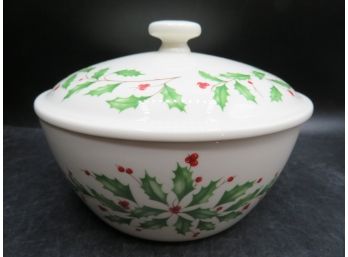 Lenox Porcelain Holiday Small Covered Bowl With Lid
