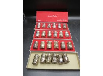 National Sterling Silver Individual Salt & Pepper Shakers - Total 24 / 3 Boxes