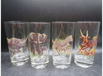 Wild Animal Glasses - Set Of 4