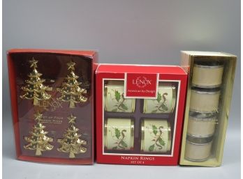 Lenox Napkin Rings - Laurel Leaf, Holiday Noel, Nouveau - 3 Assorted Boxes