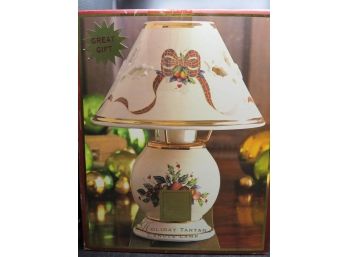 Lenox Holiday Tartan Porcelain Candle Lamp - In Original Box