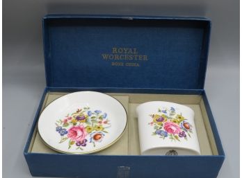 Royal Worcester Bone China Vase & Dish - Set Of 2 - In Original Box