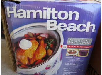 Hamilton Beach 6 Quart Oval Slow Cooker In Original Box  New