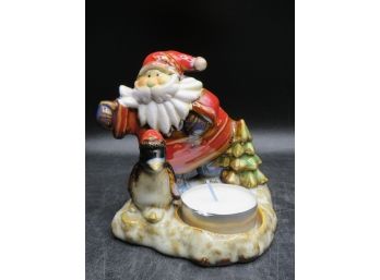 Ceramic Santa & Penguin Tealight Holder