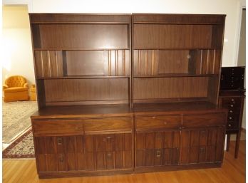 Mid-Century Modern Wall Unit Bookshelf Storage Cabinets Shelving