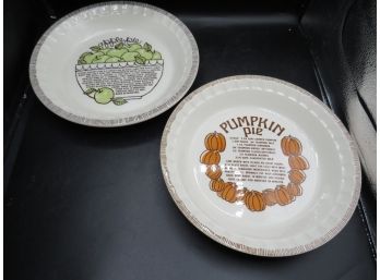 Royal China Jeannette Corp.  Apple Pie & Pumpkin Pie Dishes - Lot Of 2