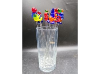 Glass Beverage Stirrers - Lot Of 12 In Glass