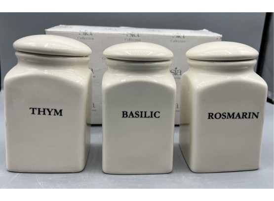 Sia Collection Ceramic Apothecary Jars - 3 Total