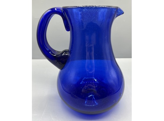 Decorative Cobalt Blue Glass Pitcher