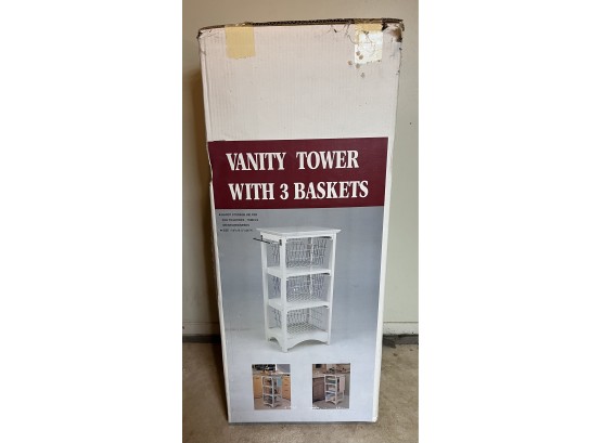 Plastic Vanity Tower With 3 Baskets - NEW