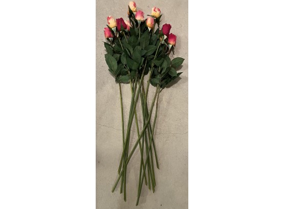 Decorative Faux Roses - 12 Total
