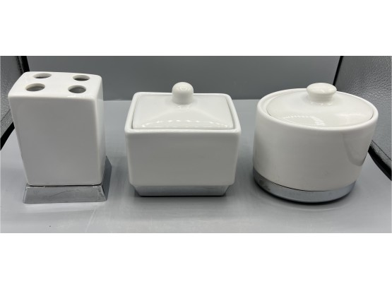 Ceramic Bathroom Accessories - 3 Total