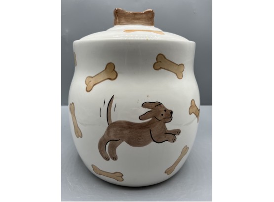 Hand Painted Stonelite Dog-bone Jar