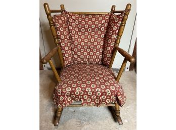 Oak Hill Furniture Company Mini Wooden Upholstered Rocking Chair