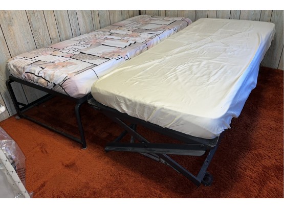 Twin Size Metal Bed Frame With Additional Twin Size High Rise Bed Frame - Mattress Not Included