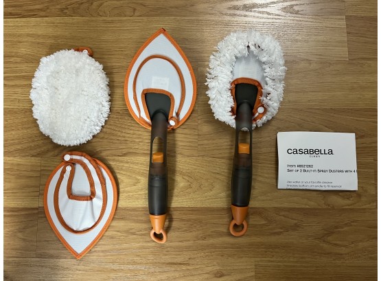 Casabella Built-in Spray Dusters With Microfiber Heads - 2 Total With Attachments