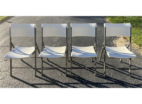 Lifetime Metal Resin Folding Chairs - 6 Total