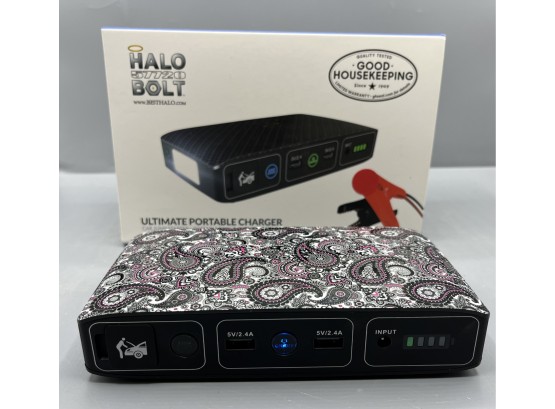 NIB Halo Ultimate Portable Charger - Car Jump Starter Portable Power LED Flood Light Good Housekeeping