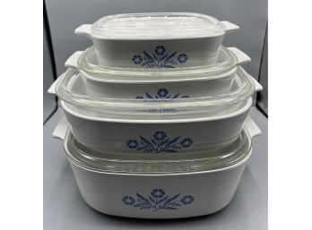 Corning Ware Cornflower Blue Casserole Lidded Cookware Set - 4 Total