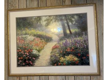 Decorative Watercolor Floral Garden Pattern Print Framed