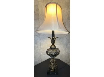 Vintage Decorative Metal Table Lamp With Marble Base