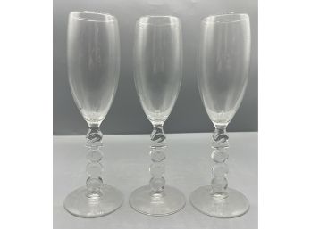 Millennium 2000 Champagne Glasses - 3 Total