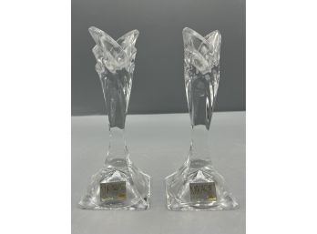 Mikasa Crystal Candlestick Holders - 2 Total