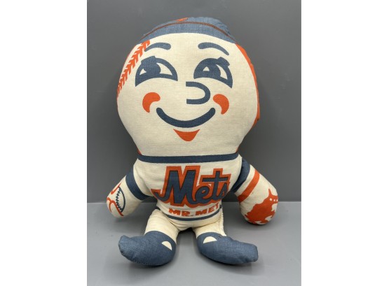 Vintage 1960s New York Mets Mr Met Plush Cloth Baseball Mascot Doll Figure