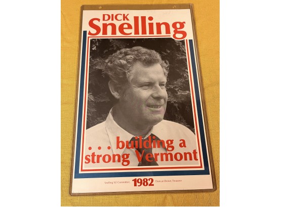 Dick Snelling 1982 Vermont Treasurer Political Advertising Posters - 3 Total