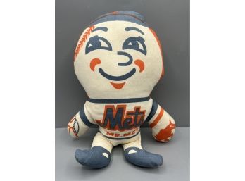 Vintage 1960s New York Mets Mr Met Plush Cloth Baseball Mascot Doll Figure