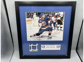 John Tavares Autographed Photo & Authentic Piece Of Game Used Net - 2013 Playoffs - Framed