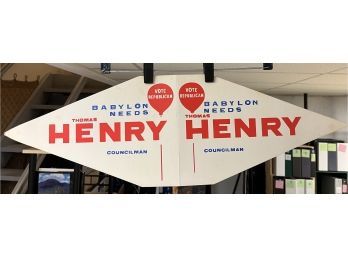 Vintage Thomas Henry Babylon Town Councilman Political Campaign Advertising Poster