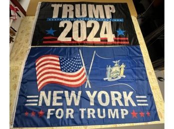 Trump 2024 / New York For Trump Political Outdoor Flags - 2 Total