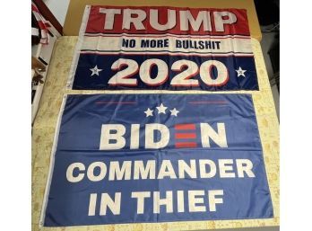 Trump 2020 / Joe Biden Political Outdoor Flags - 2 Total