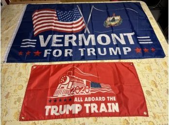 Vermont For Trump / Trump Train Political Outdoor Flags - 3 Total
