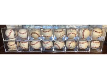 Assorted Signed Baseballs With Display Cases -