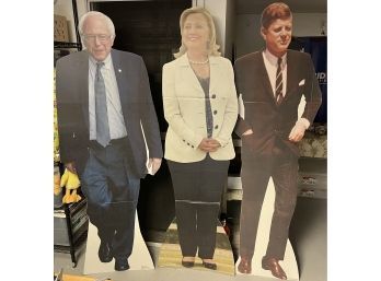 Hilary Clinton / Bernie Sanders / John F. Kennedy Cardboard Cutouts - 3 Total