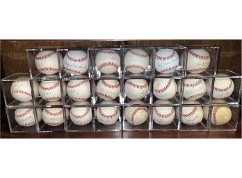 Assorted Signed Baseballs With Display Cases - 22 Total