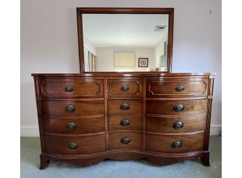 National Furniture Company Solid Wood 9-drawer Dresser With Attached Mirror