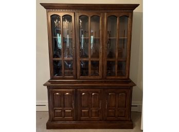 Vintage Ethan Allen Solid Wood Curio Cabinet