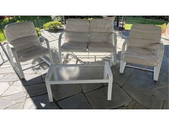 Aluminum Outdoor Patio Set - Cushions Included - 4 Piece Set