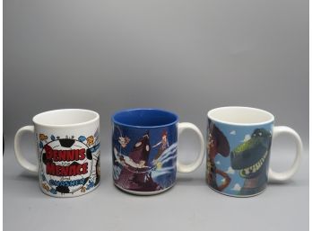 Ceramic Mugs, Toy Story, Dennis The Menace, Peter Pan - Lot Of 3