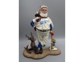 Brooklyn Dodgers Santa Figurine In Box